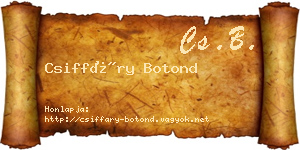 Csiffáry Botond névjegykártya